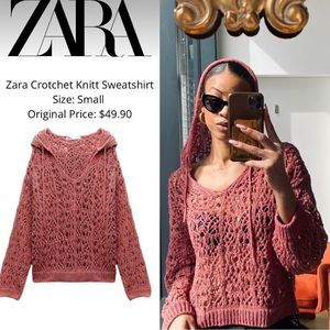 Zara Crotchet Knitt Sweatshirt